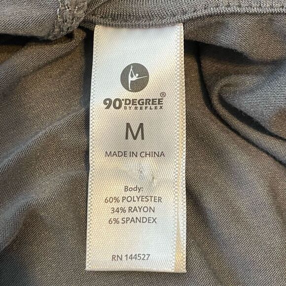 90 Degree by Reflex Funnel Neck Hooded Tee Castlerock Gray Long Sleeve Athletic - Picture 7 of 9